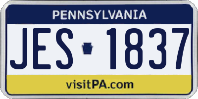 PA license plate JES1837