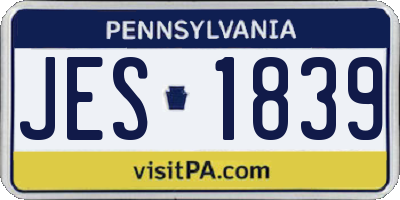 PA license plate JES1839