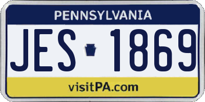 PA license plate JES1869