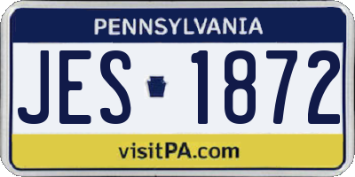 PA license plate JES1872