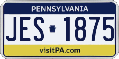 PA license plate JES1875
