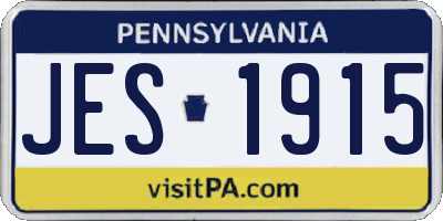 PA license plate JES1915