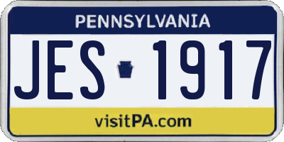 PA license plate JES1917