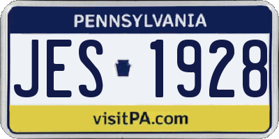 PA license plate JES1928