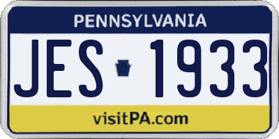 PA license plate JES1933