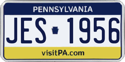 PA license plate JES1956