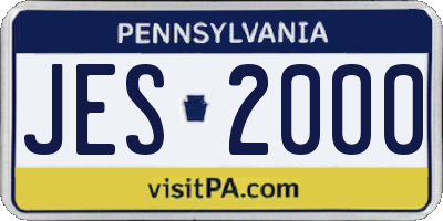 PA license plate JES2000