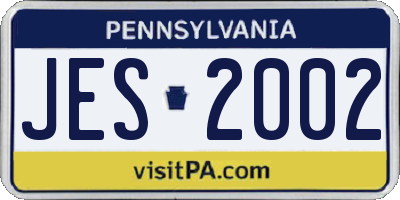 PA license plate JES2002