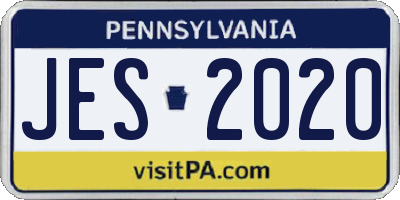 PA license plate JES2020