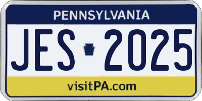 PA license plate JES2025