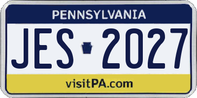 PA license plate JES2027