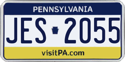 PA license plate JES2055