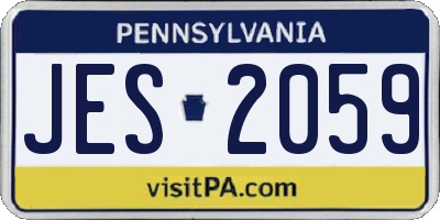 PA license plate JES2059