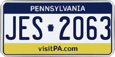 PA license plate JES2063