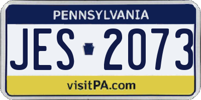 PA license plate JES2073