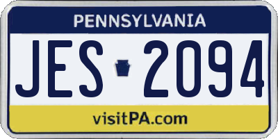 PA license plate JES2094
