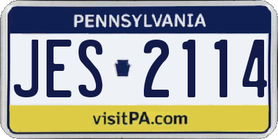 PA license plate JES2114