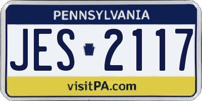 PA license plate JES2117