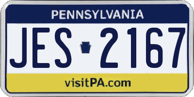 PA license plate JES2167