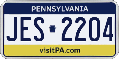 PA license plate JES2204
