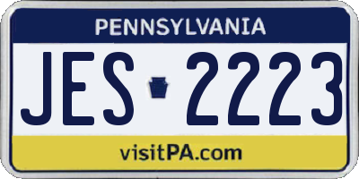 PA license plate JES2223