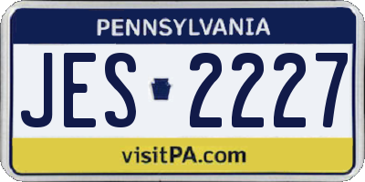 PA license plate JES2227