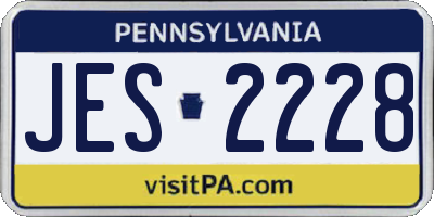 PA license plate JES2228