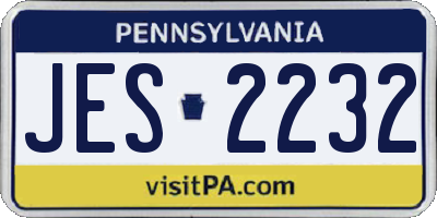 PA license plate JES2232