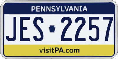 PA license plate JES2257