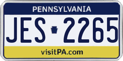 PA license plate JES2265