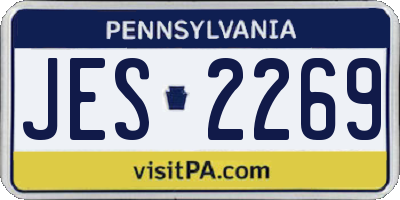 PA license plate JES2269