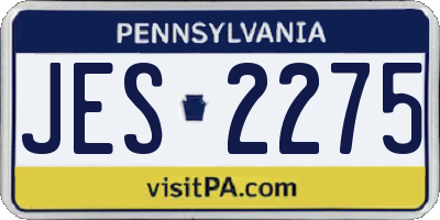 PA license plate JES2275