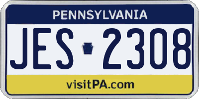 PA license plate JES2308