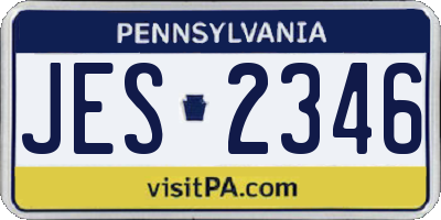 PA license plate JES2346