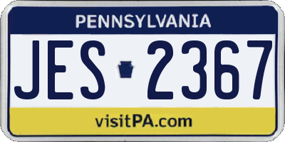 PA license plate JES2367
