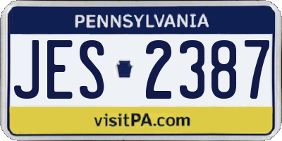 PA license plate JES2387
