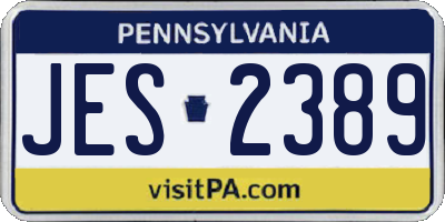 PA license plate JES2389