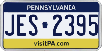 PA license plate JES2395