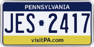 PA license plate JES2417