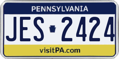 PA license plate JES2424