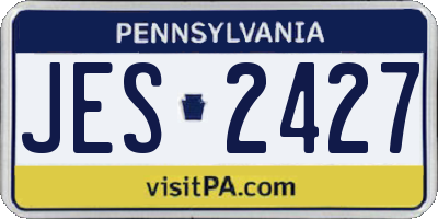 PA license plate JES2427