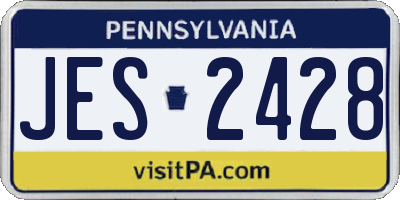 PA license plate JES2428
