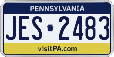 PA license plate JES2483