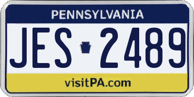 PA license plate JES2489