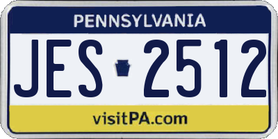 PA license plate JES2512