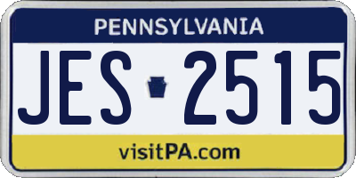 PA license plate JES2515