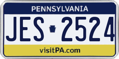 PA license plate JES2524