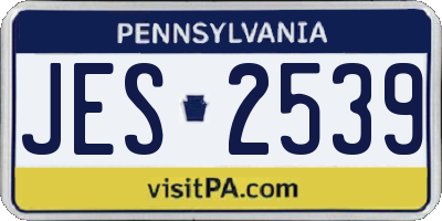 PA license plate JES2539