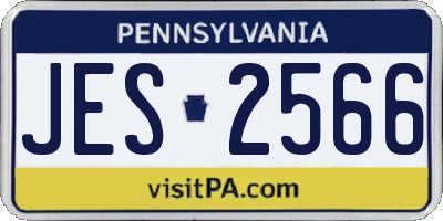 PA license plate JES2566