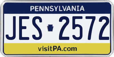 PA license plate JES2572